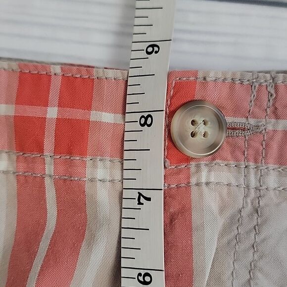Old Navy plaid khakis 3 1/2 shorts - orange & tan Women's Size 4 - Picture 9 of 10
